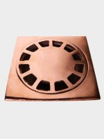 Bonde de douche italienne en cuivre rose 14 x 14 cm