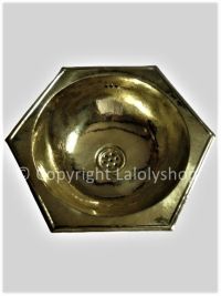 Vasque en cuivre doré marocaine hexagonale 38 cm - à encastrer