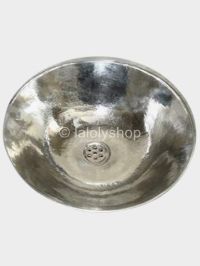 Vasque marocaine argentée ronde en maillechort 40 cm - à poser