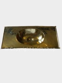 Lave-mains en cuivre doré rectangulaire 50 x 24 cm - à encastrer
